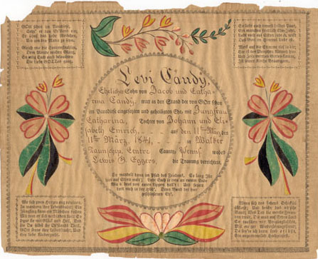 Levi & Catherine's Wedding Certificate